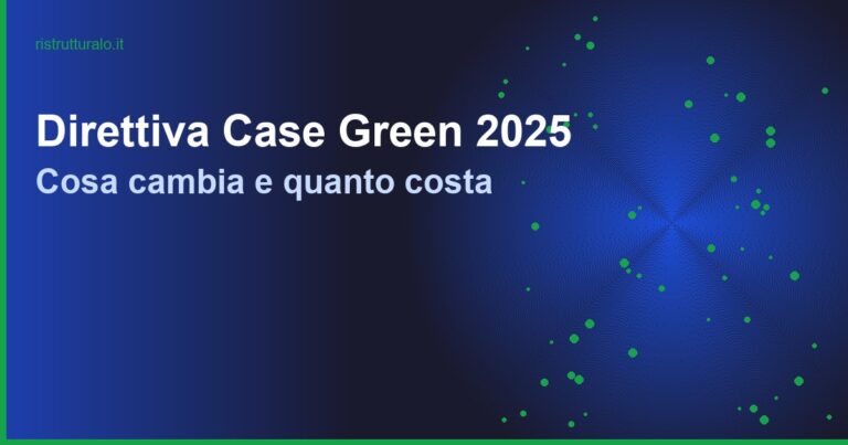 Direttiva Case Green 2025: cosa cambia per il tuo immobile e quanto costa adeguarsi