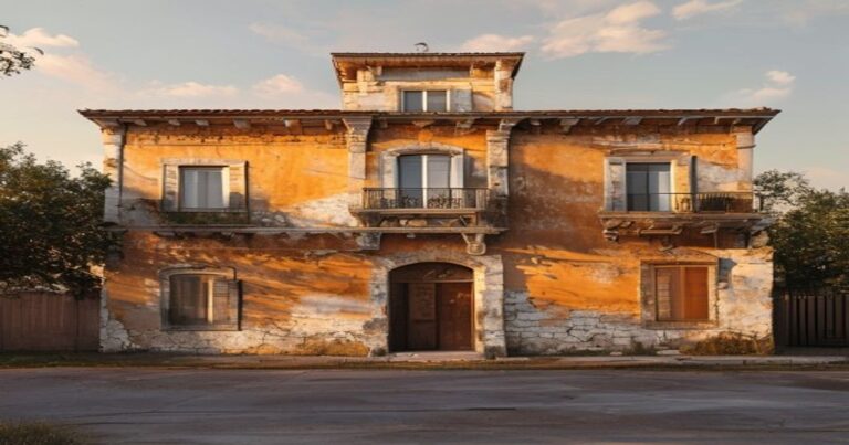 Casa italiana anni 70 da ristrutturare, facciata tradizionale