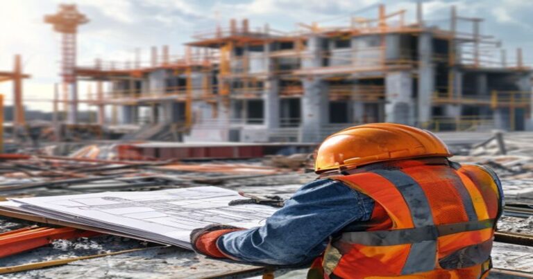 Direttore lavori in cantiere ristrutturazione, planimetrie progettuali