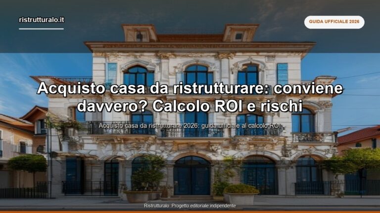 Acquisto casa da ristrutturare: conviene davvero? Calcolo ROI e rischi