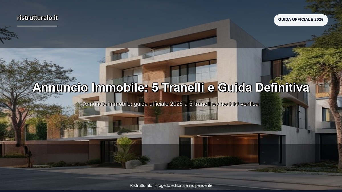 Annuncio immobile 2026 — 5 tranelli foto ritoccate, prezzo civetta, mq commerciali, vincoli