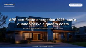 APE certificato energetico 2026: cos’e, quando serve e quanto costa