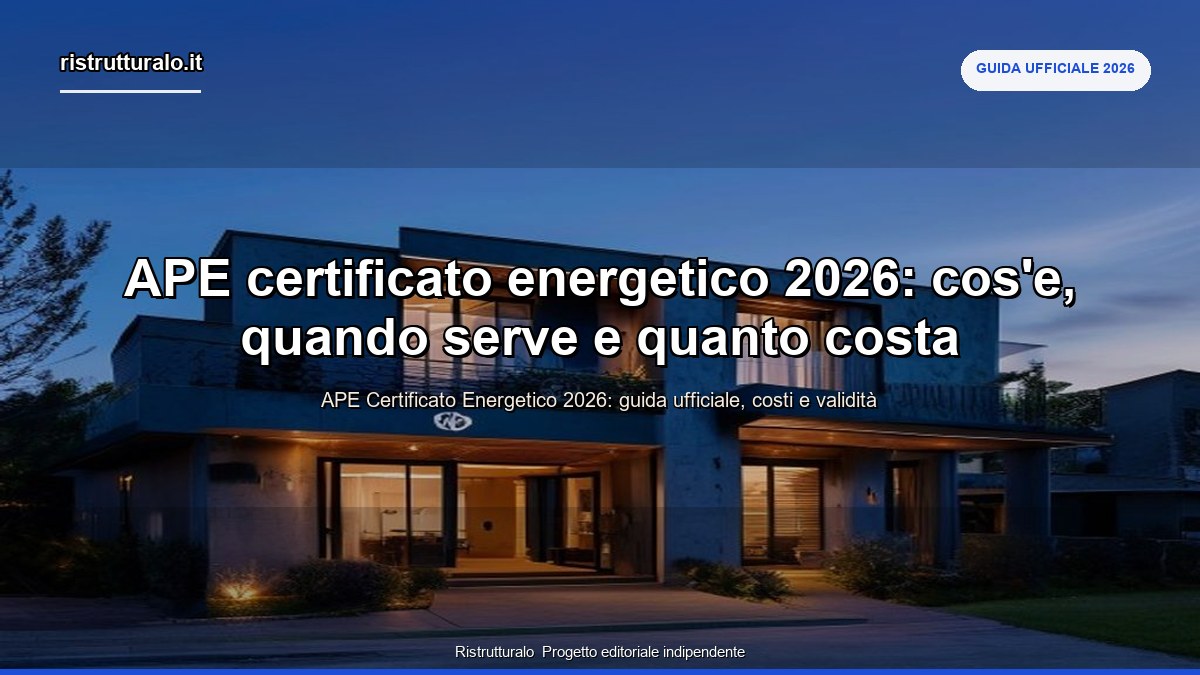 APE certificato energetico: documento ufficiale prestazione energetica casa