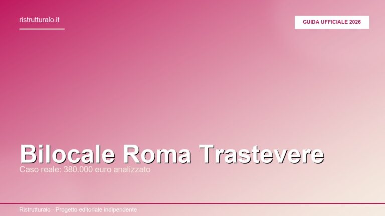 Bilocale Roma Trastevere: palazzo storico romano in mattoni con balconi e finestre con persiane