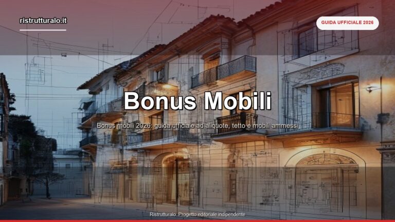Bonus Mobili 2026: guida completa (aliquota, requisiti, mobili ammessi, errori)