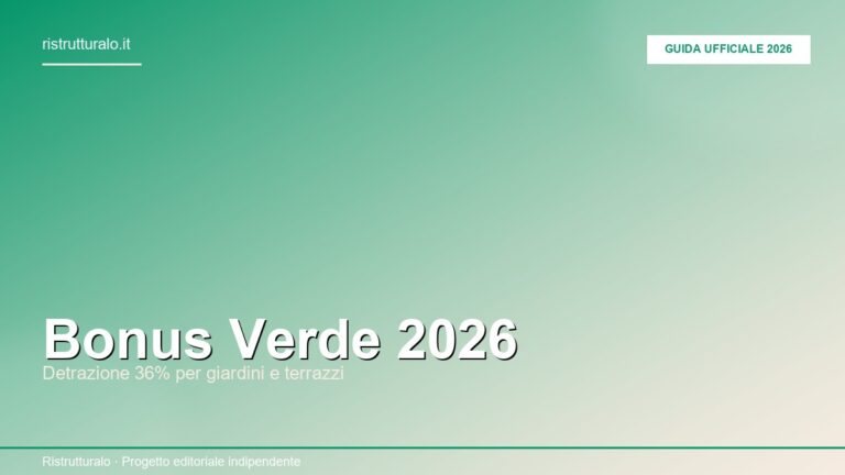 Bonus verde 2026: terrazzo con sistema irrigazione automatica, prato sintetico e nuova pavimentazione esterna