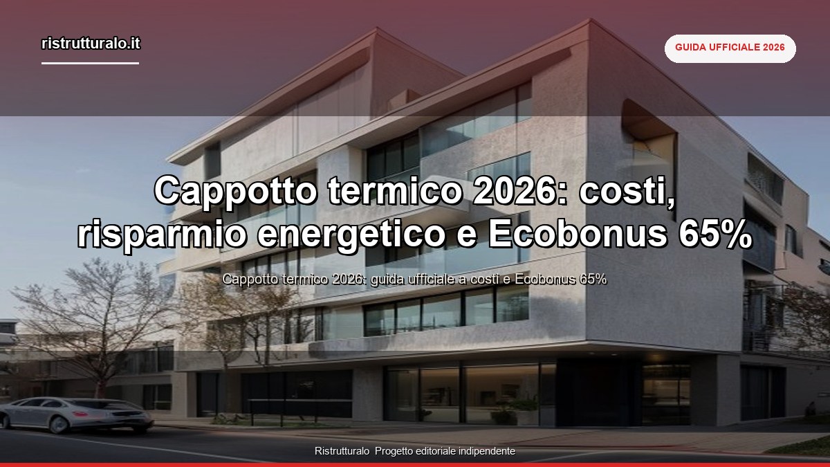 Cappotto termico 2026: costi 80-150€/mq + Ecobonus 65% [esempi]