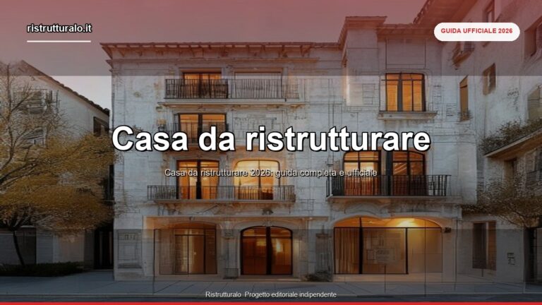 Casa da ristrutturare: guida completa 2026 (valutazione, costi, bonus, errori)