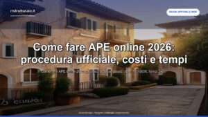 Come fare APE online 2026: procedura ufficiale, costi e tempi