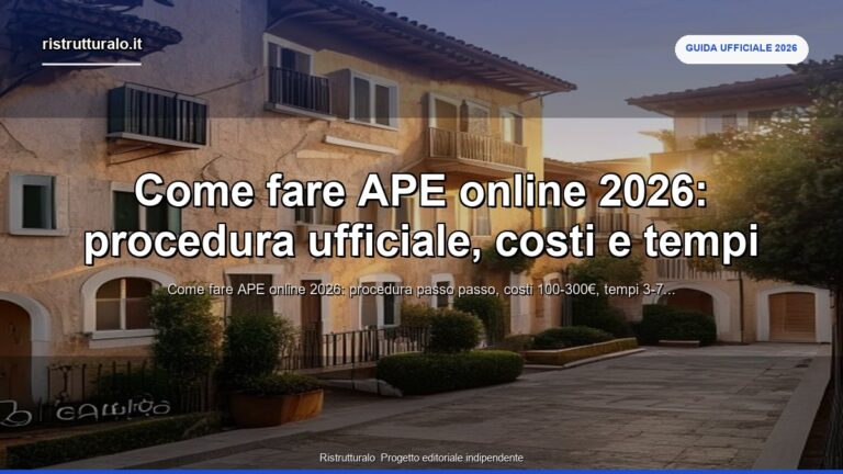 come fare ape online
