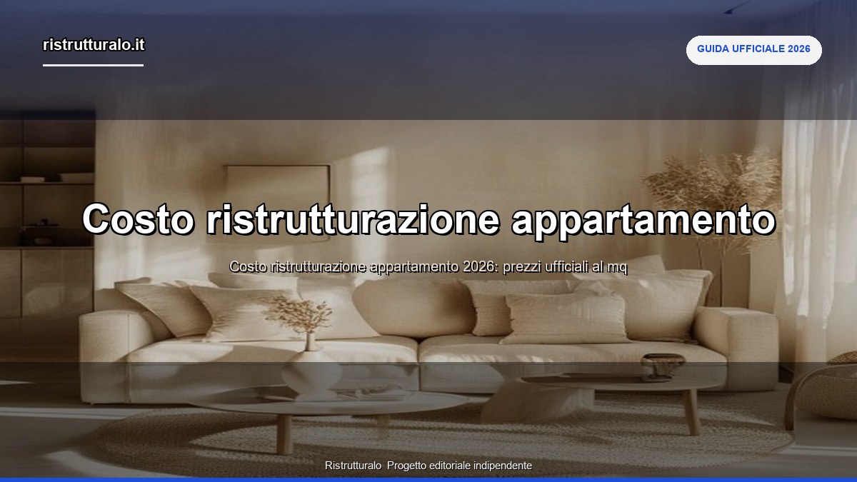 Ristrutturazione appartamento 2026 — costi 600-2.000 euro/mq, esempi reali, bonus 50%