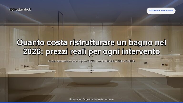 Costo bagno 2026: 4.000-15.000€ per livello + 7 voci [esempi]