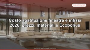 Costo sostituzione finestre 2026: prezzi, materiali, bonus
