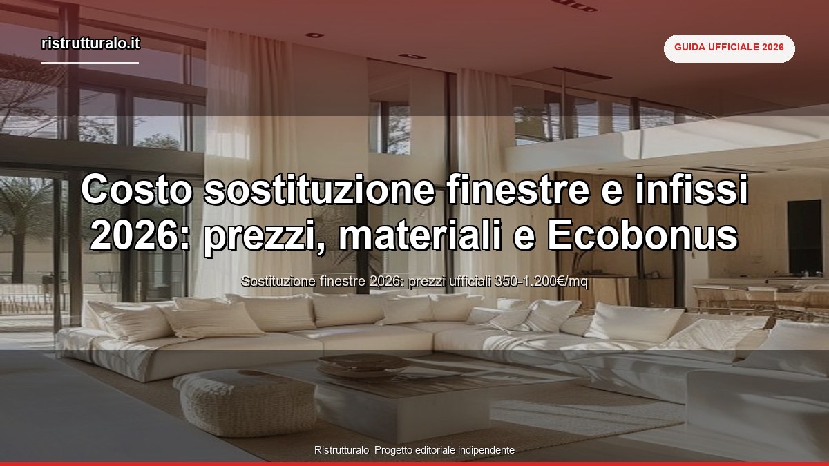 Costo sostituzione finestre e infissi 2026: prezzi, materiali e Ecobonus
