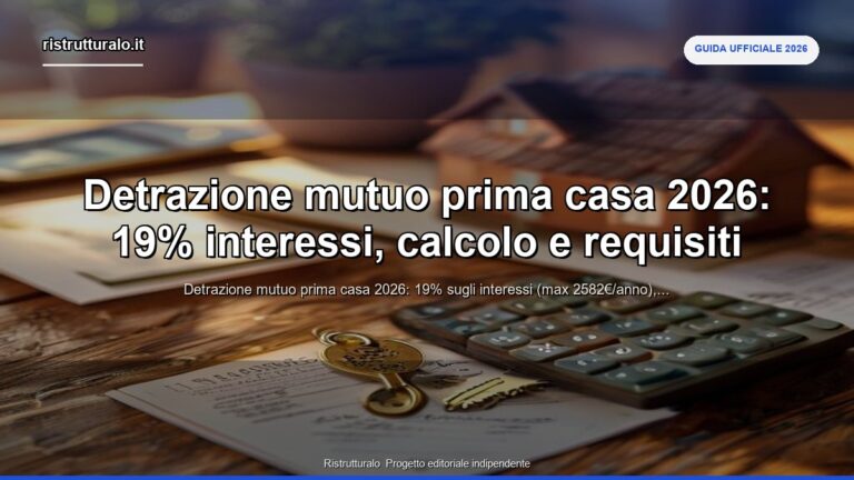 detrazione mutuo prima casa