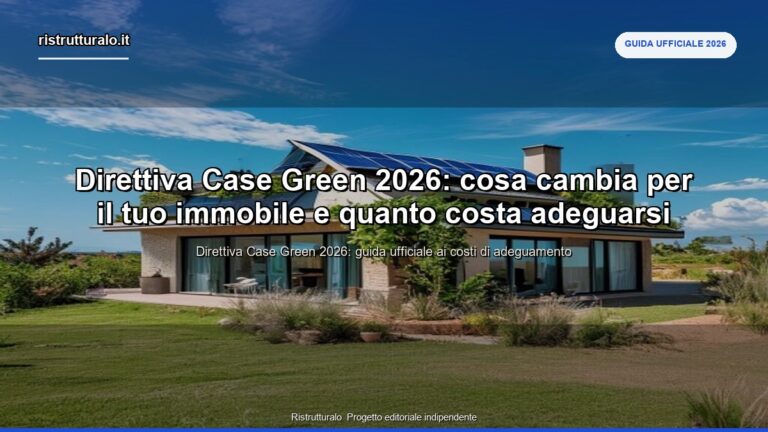 Direttiva Case Green 2026: scadenze 2030 + costi adeguamento [guida]