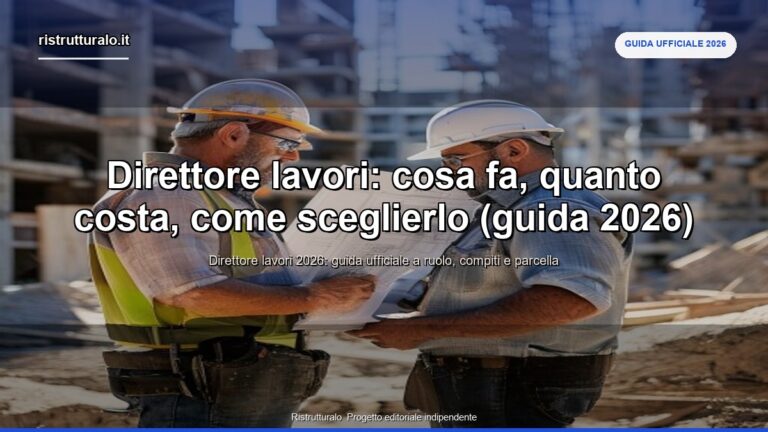Direttore lavori: cosa fa, quanto costa, come sceglierlo (guida 2026)