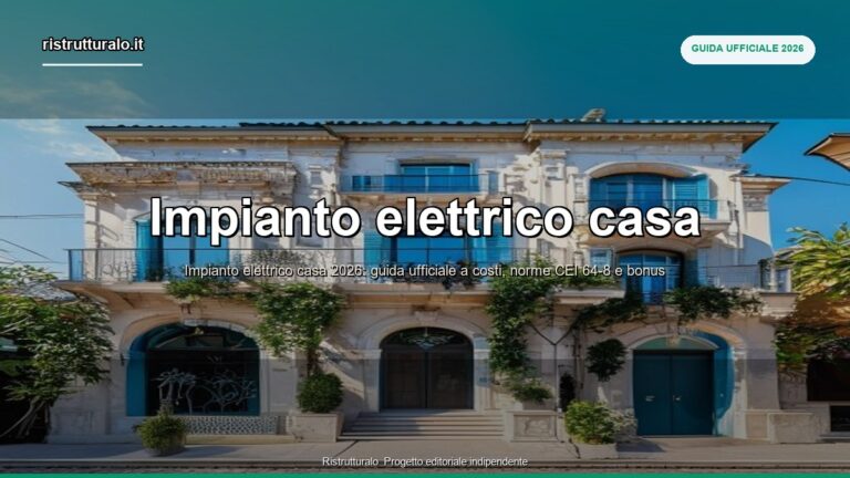 Impianto elettrico casa 2026: guida completa con cost breakdown reale