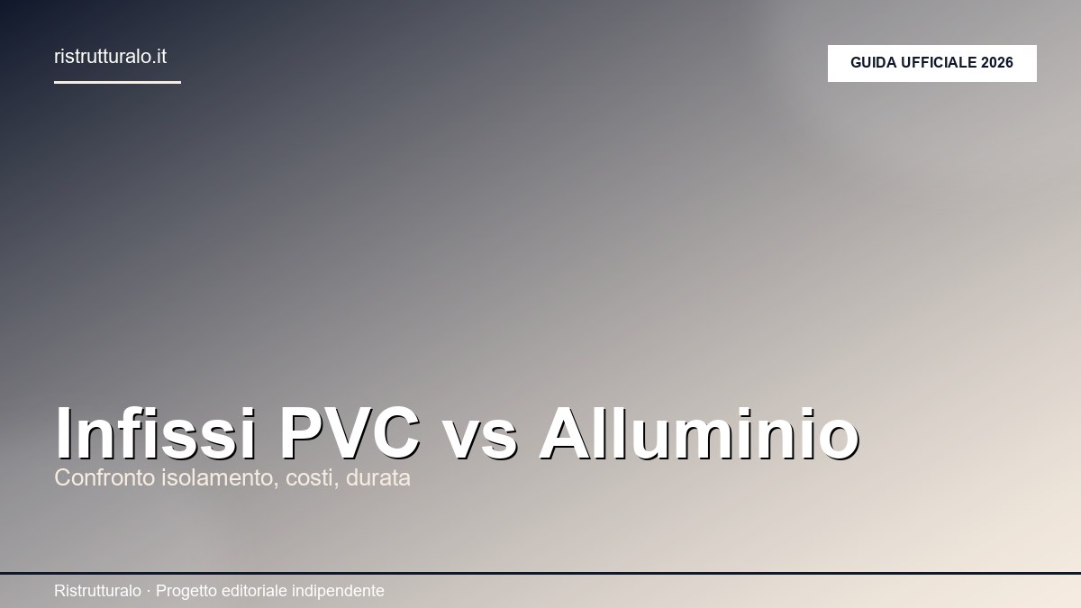 Infissi PVC vs alluminio: confronto fianco a fianco di finestra in PVC bianco e alluminio anodizzato