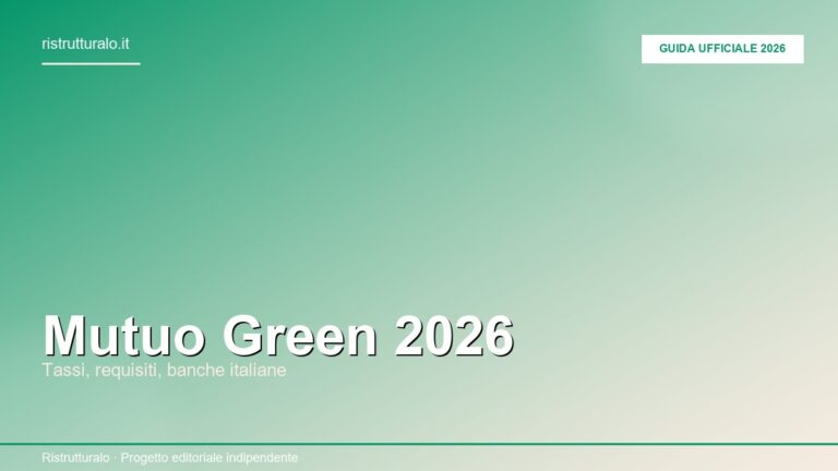 Mutuo green 2026: documenti mutuo casa con APE classe A e modulo banca per finanziamento agevolato