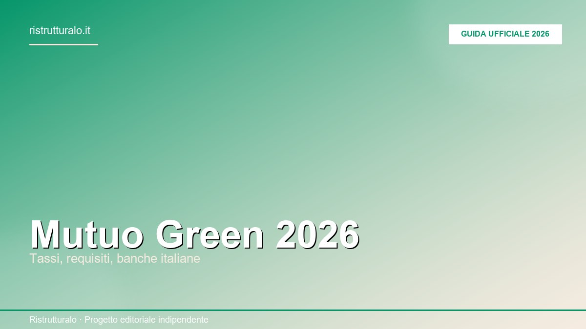 Mutuo green 2026: documenti mutuo casa con APE classe A e modulo banca per finanziamento agevolato