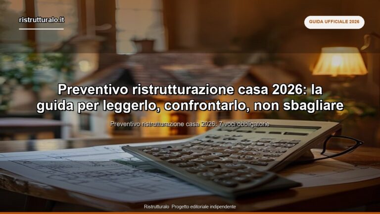Preventivo ristrutturazione casa 2026: la guida per leggerlo, confrontarlo, non sbagliare