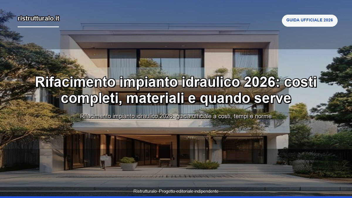 Rifacimento impianto idraulico 2026: costi completi, materiali e quando serve