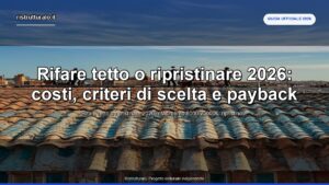 Rifare tetto o ripristinare 2026: costi, criteri di scelta e payback