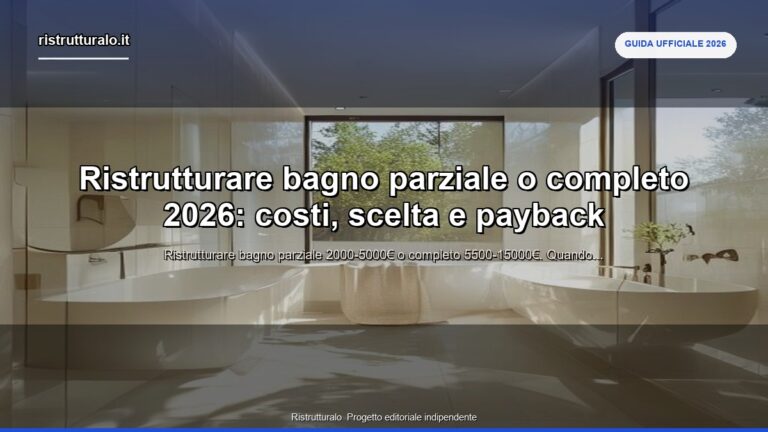 ristrutturare bagno parziale o completo