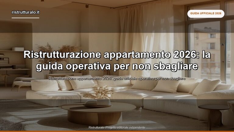 Ristrutturazione appartamento 2026 — guida operativa pratica edilizia e budget
