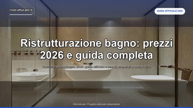 Ristrutturazione bagno: prezzi 2026 e guida completa
