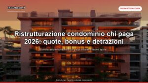Ristrutturazione condominio chi paga 2026: quote, bonus e detrazioni