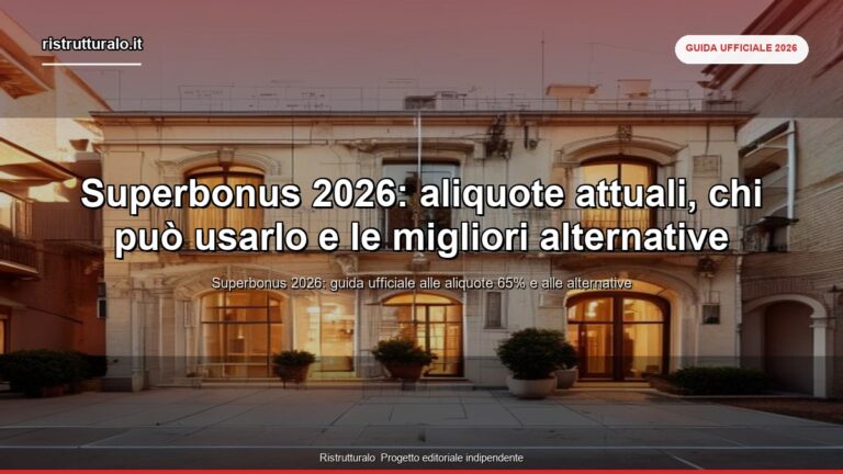Superbonus 2026: aliquote attuali, chi può usarlo e le migliori alternative