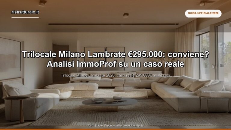 Trilocale Milano Lambrate €295.000: conviene? Analisi ImmoProf su un caso reale