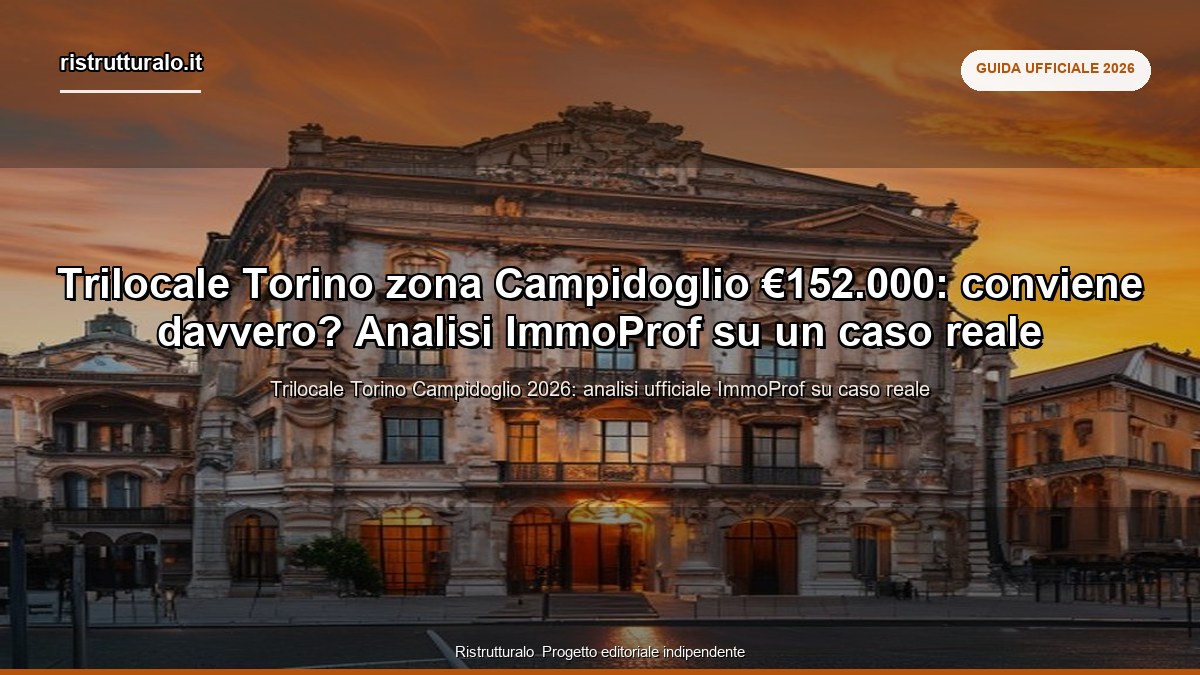 Trilocale Torino Campidoglio 152.000 euro — case study convenienza, OMI 2.000-2.800€/mq, M1