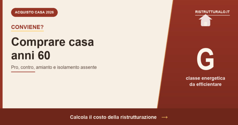 Comprare casa anni 60 conviene: pro, contro e controlli