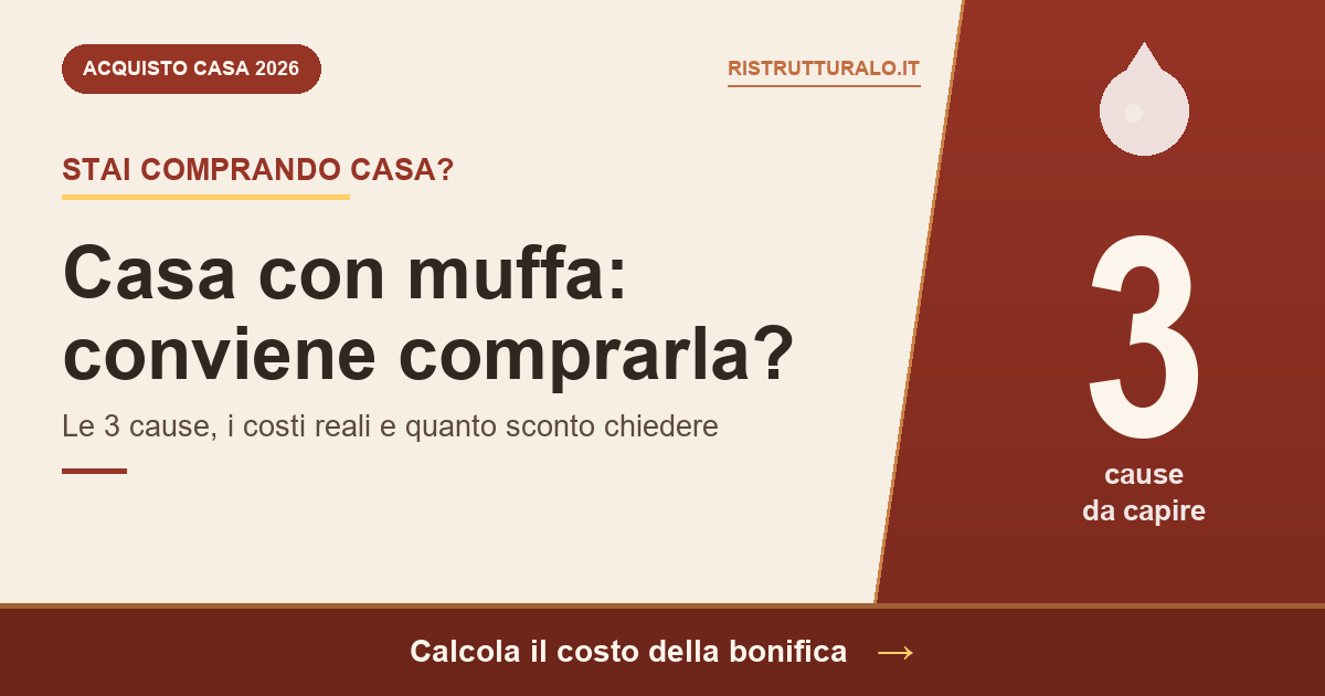 Casa con muffa: conviene comprarla, controlli pre-acquisto 2026