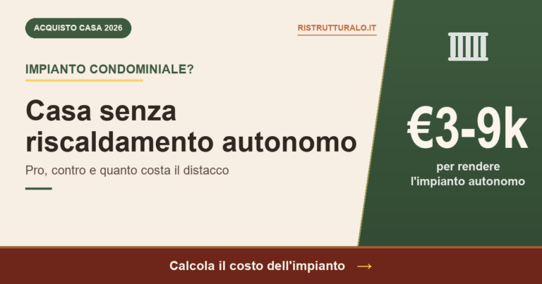 Casa senza riscaldamento autonomo: pro, contro e costi del distacco