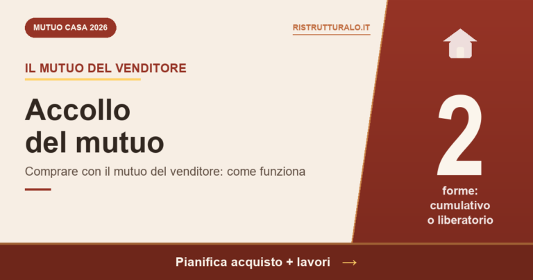 Accollo del mutuo: comprare casa con il mutuo del venditore