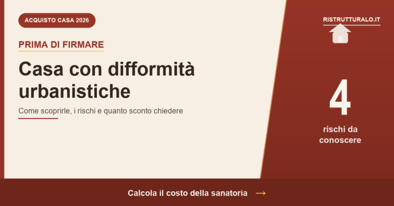 Casa con difformità urbanistiche: cosa fare prima di comprarla