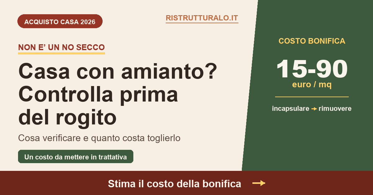 Casa con amianto: cosa controllare prima di comprare