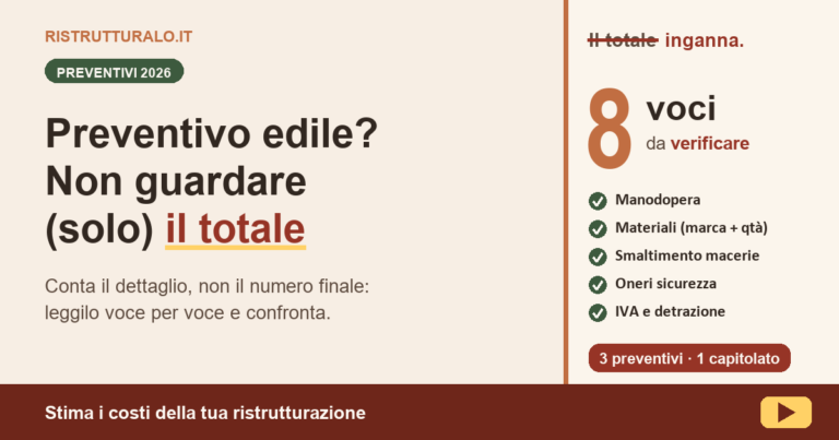 Preventivo impresa edile: come leggerlo e confrontarlo