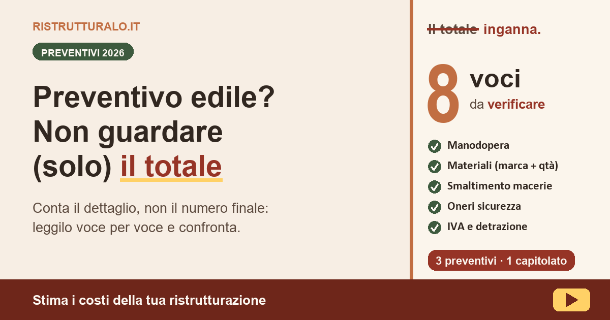 Preventivo impresa edile: come leggerlo e confrontarlo