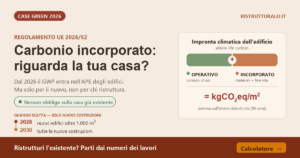Carbonio incorporato e GWP degli edifici: cosa cambia 2026