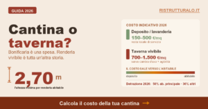 Ristrutturare la cantina 2026: costi, umidità e cambio uso
