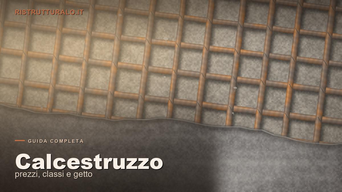 Getto di calcestruzzo con armatura in un cantiere di ristrutturazione