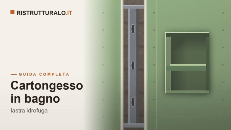Lastra di cartongesso idrofugo in un bagno durante la ristrutturazione