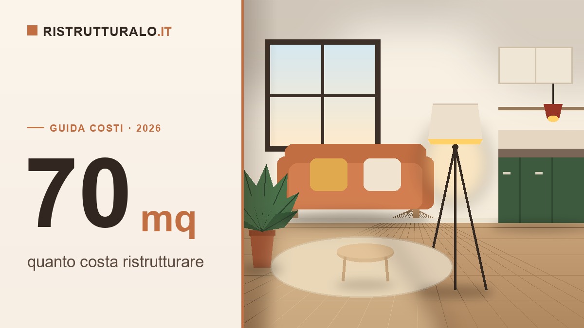 Interno di un appartamento di 70 mq ristrutturato