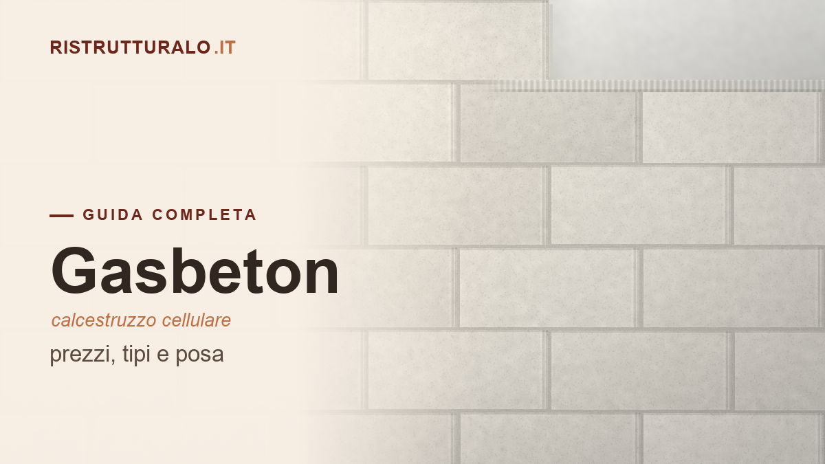 Muro in blocchi di gasbeton in costruzione durante una ristrutturazione