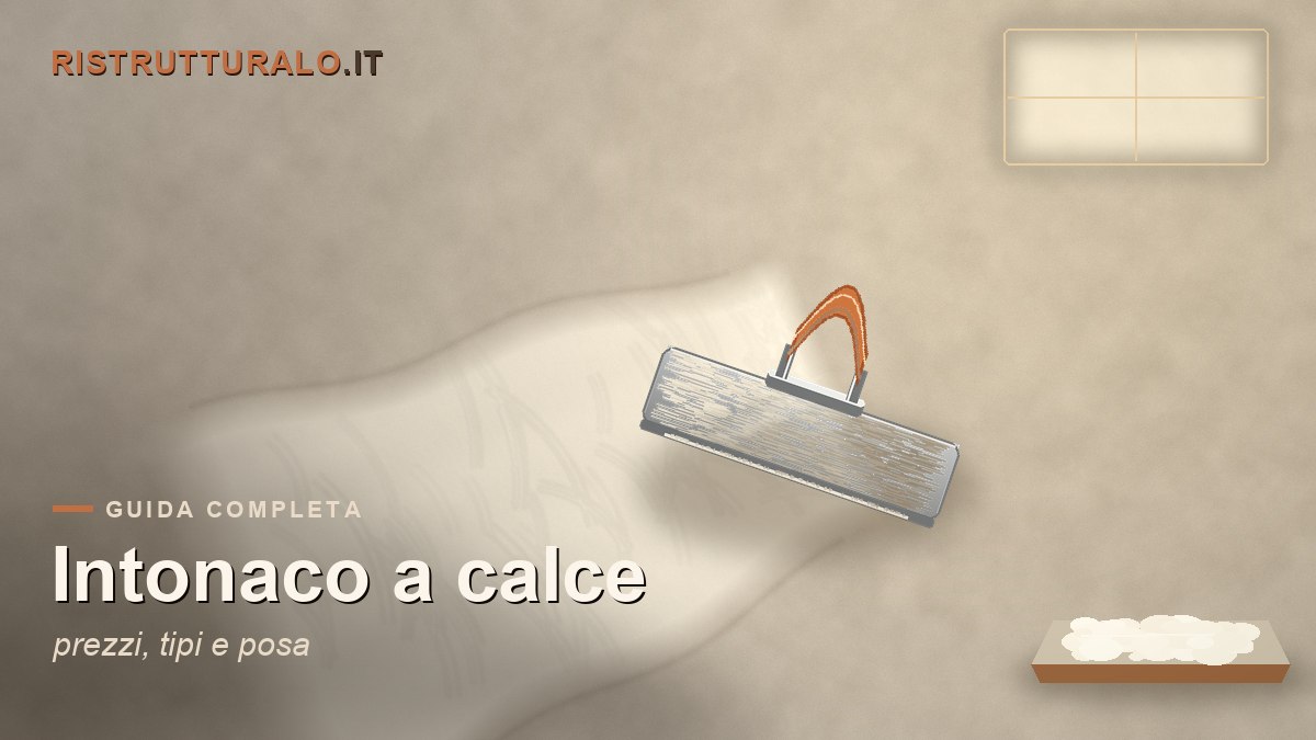 Applicazione di intonaco a calce su una parete durante una ristrutturazione